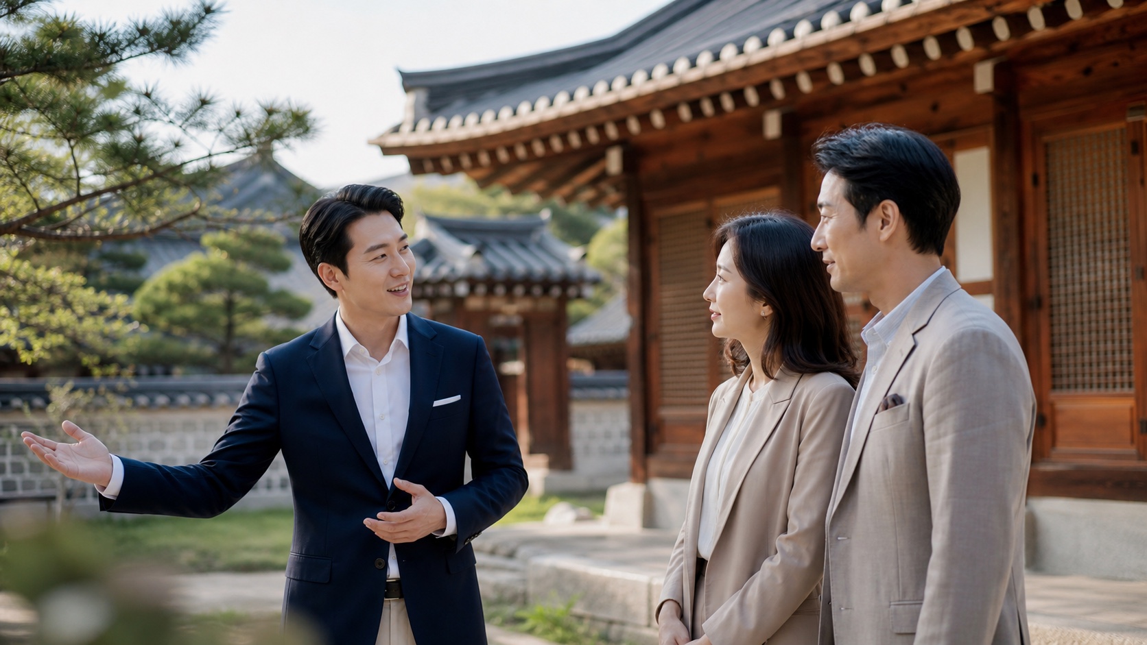 Professional private guide welcoming guests in Korea